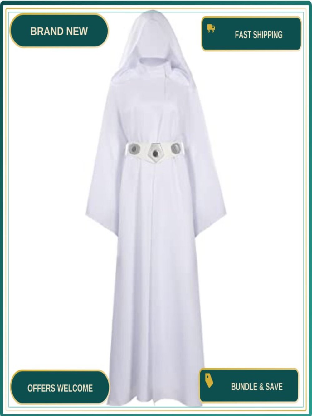 Hooded Robe Cloak Costume with Belt Polyester Cosplay